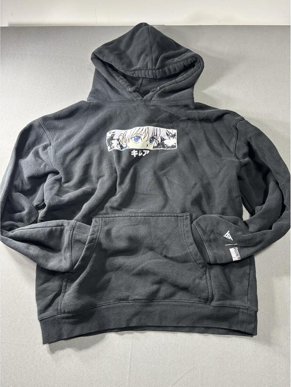 Hypland Hunter x Hunter Killua Graphic Eye Hoodie Black Size Medium